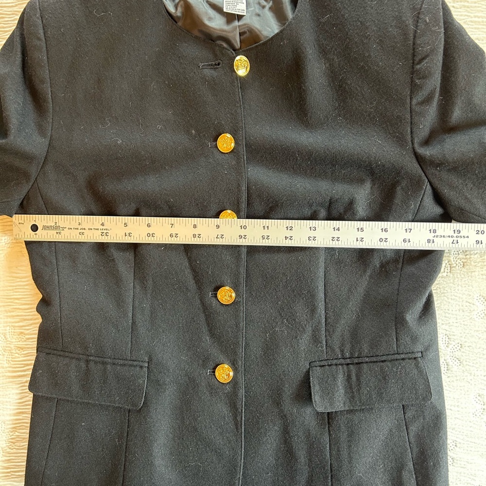 Talbots Black Wool Blazer size 8P gold buttons - Picture 5 of 10